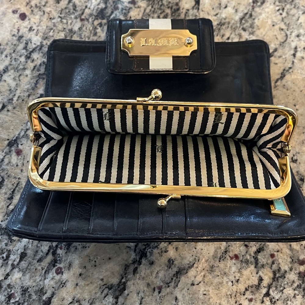 L.A.M.B. Black Leather Wallet with Gold hardware. Like New! - Picture 8 of 8
